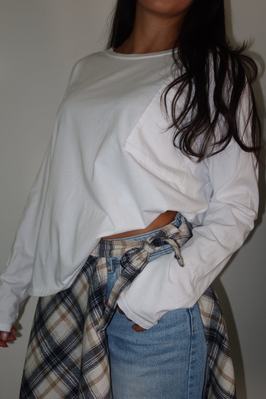 Maglia Over Bianca da donna in cotone, primo piano