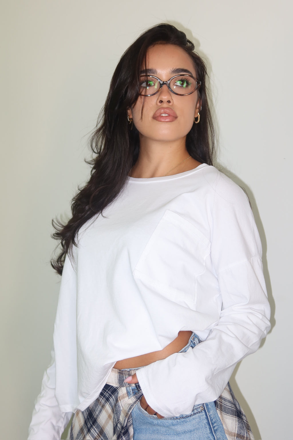 Maglia Over Bianca da donna, vista frontale