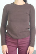 Maglia Pure Long marrone vista davanti